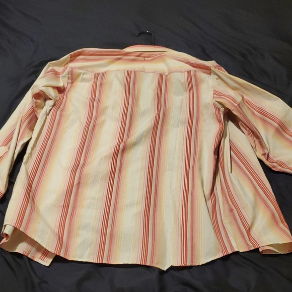 Roar Men's Shirt Y2K - Cream and Red Stripes - Picture 4 of 6